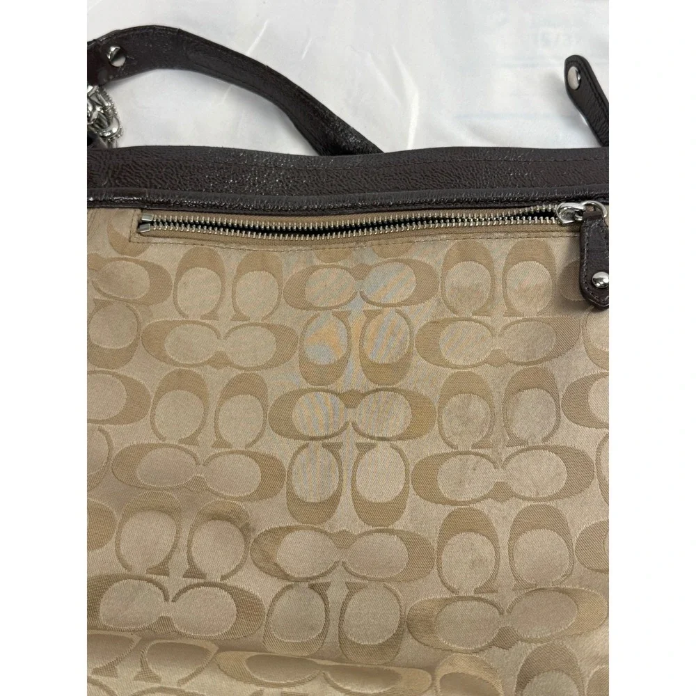 Coach Ashley Signature Jacquard Crossbody Bag Brown Khaki F20111